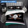 Set Biancheria da Letto 3 Pezzi Squadra di Hockey Anaheim Ducks Stampa 2D (Include 1 Copripiumino + 2 Federe Senza Imbottitura), Decorazione camera da letto, Regalo ventilatore