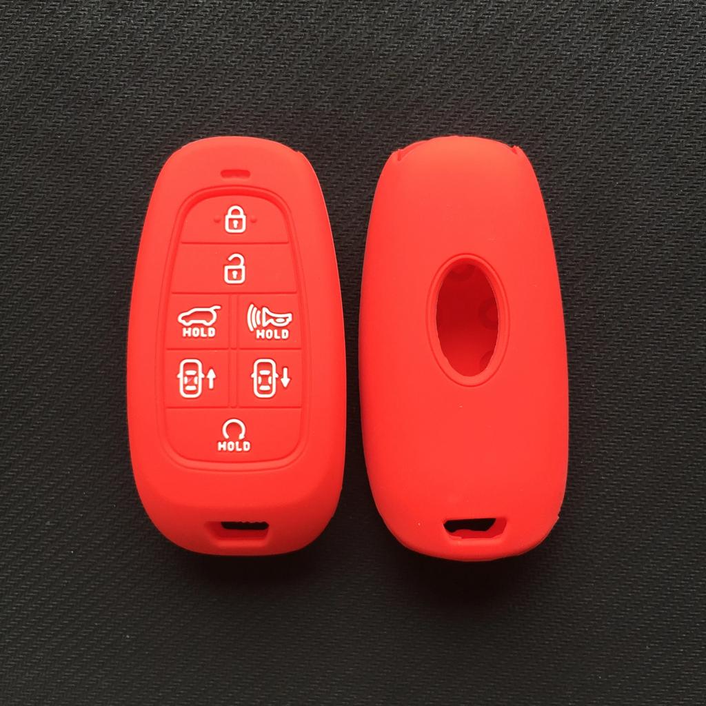 Silicone Car Key Cover Case 7 Button Key Case For Hyundai Sonata Smart 2019 Nexo 95440-M5000 Remote Control Silicone Key Case