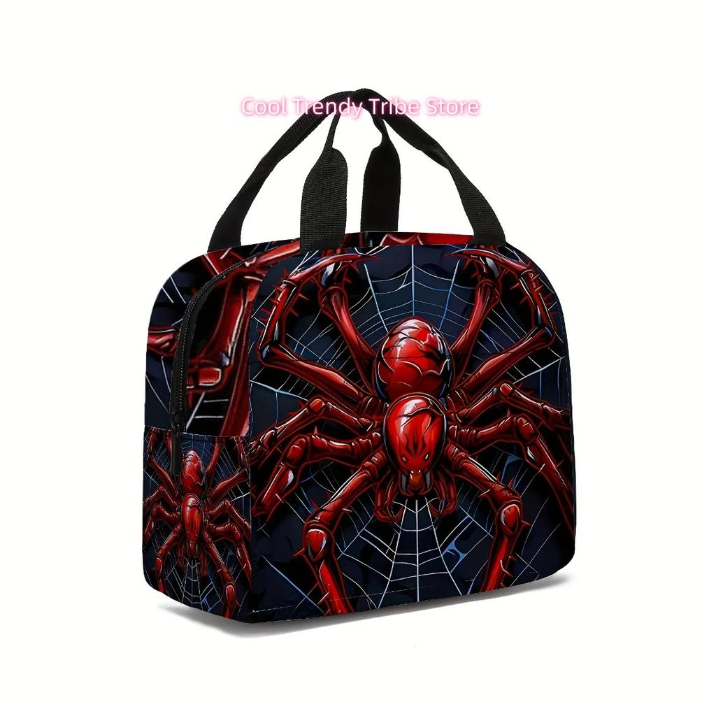 Spider Printed Lunch Bag, Insulated Tote Bag, Portable Handbag, Tote Bag Ice Bag Lunch Bag Multifunctional Lunch Bag, Insulated