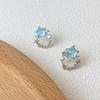Blue Star Zircon Stud Earrings: Forest-Inspired, Elegant, Designer, Sweet, Fashionable, Versatile Ear Jewelry