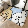 Soft Absorbent Non-Slip Rug Character Line Puppy Floor Mat Home Decor Doormat Bedroom Floor Mat Shower Carpet