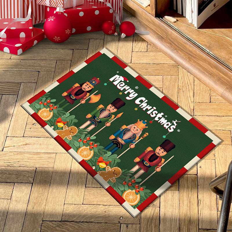 

Рождественский Щелкунчик Кристальный Бархат Коврик для Пола Праздничный Декоративный Дверной Входной Коврик Ковер для Кофейного Столика Домашнее Украшение 50X80CM (1.6X2.6FT