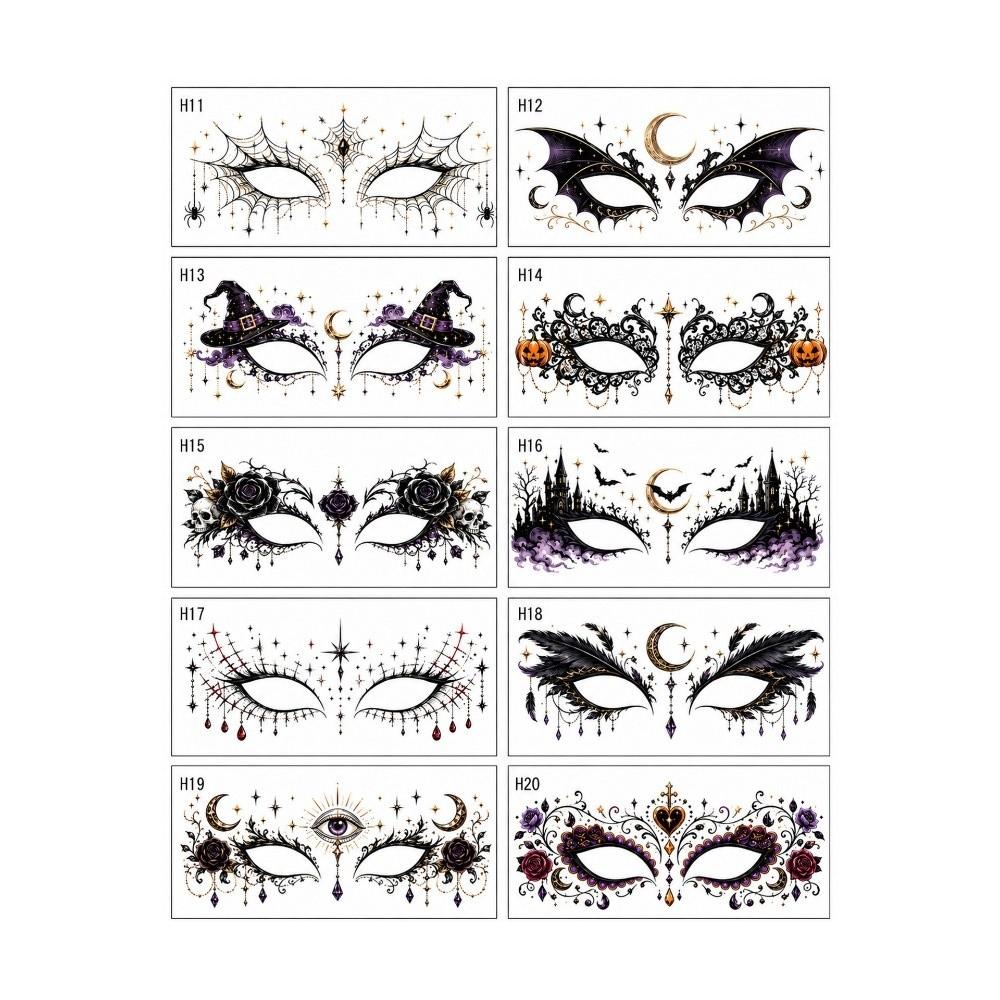 10 Pcs Waterproof Halloween Face Tattoo Realistic Temporary Tattoo Stickers  Halloween Party