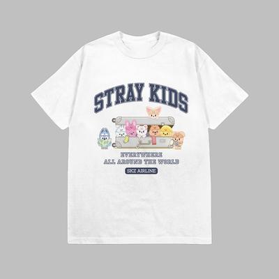2026 Kpop Stray Kids EVERYWHERE ALL AROUND THE WORLD T-shirt Men Women Summer Cotton Clothing Short Sleeved Top Streetwear