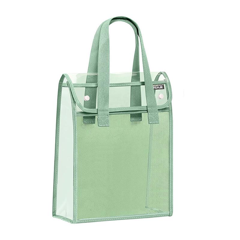 Large Capacity File Documents Organizer Portable School Stationery Pouch Bag Transparent Waterproof Storage Bag Office File Bag