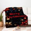 "Merry Christmas" Festive Ornament SetBlanket Flannel Throw Blanket for Sofa, Bed, Travel, Camping, Office