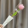 Crochet Tulip Flower Handwoven Flowers DIY Art Crafts Party Decoration for Wedding Birthday Party Background Decoration