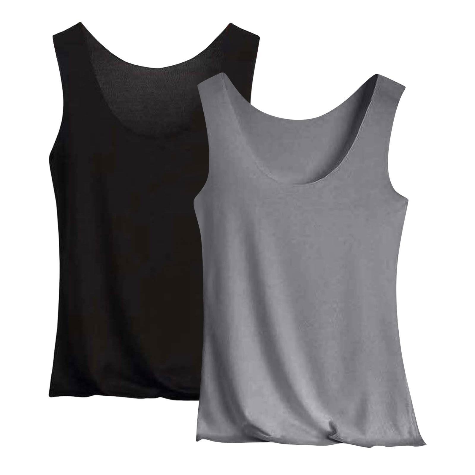 

Женская однотонная майка-топ, бесшовная шелковая майка, рубашка без рукавов L чёрный