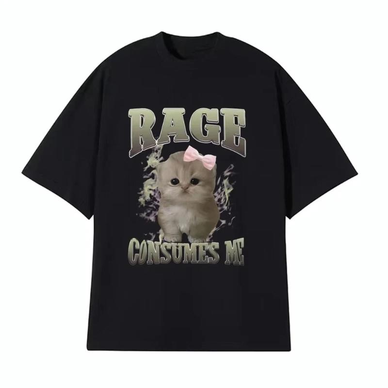 Sorry I'm Just A Girl Funny Cat Fans Pattern T-Shirt Summer Women Plus Size Fashion Casual T-Shirt Comfortable T-Shirt Patterns