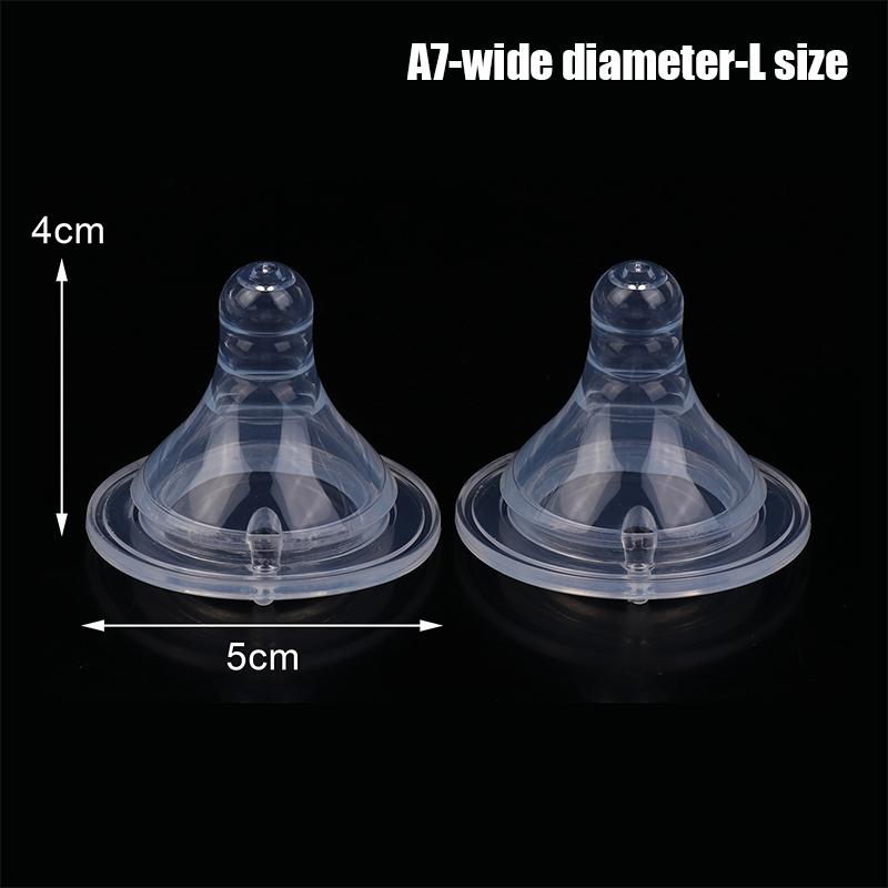 2Pcs Baby Silicone Wide Neck Soft Teats Nipple Circle Hole S/M/L Size Cross Hole Baby Bottles Natural Flow Nipples