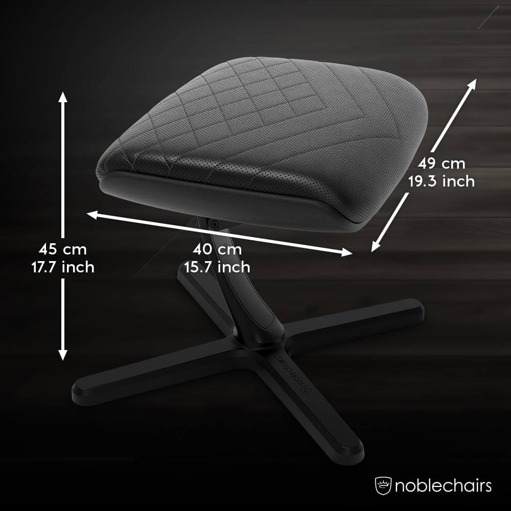 Noblechairs FOOTREST 2 PU Footrest, Leather, Black, NBL-FR-PU-BLK