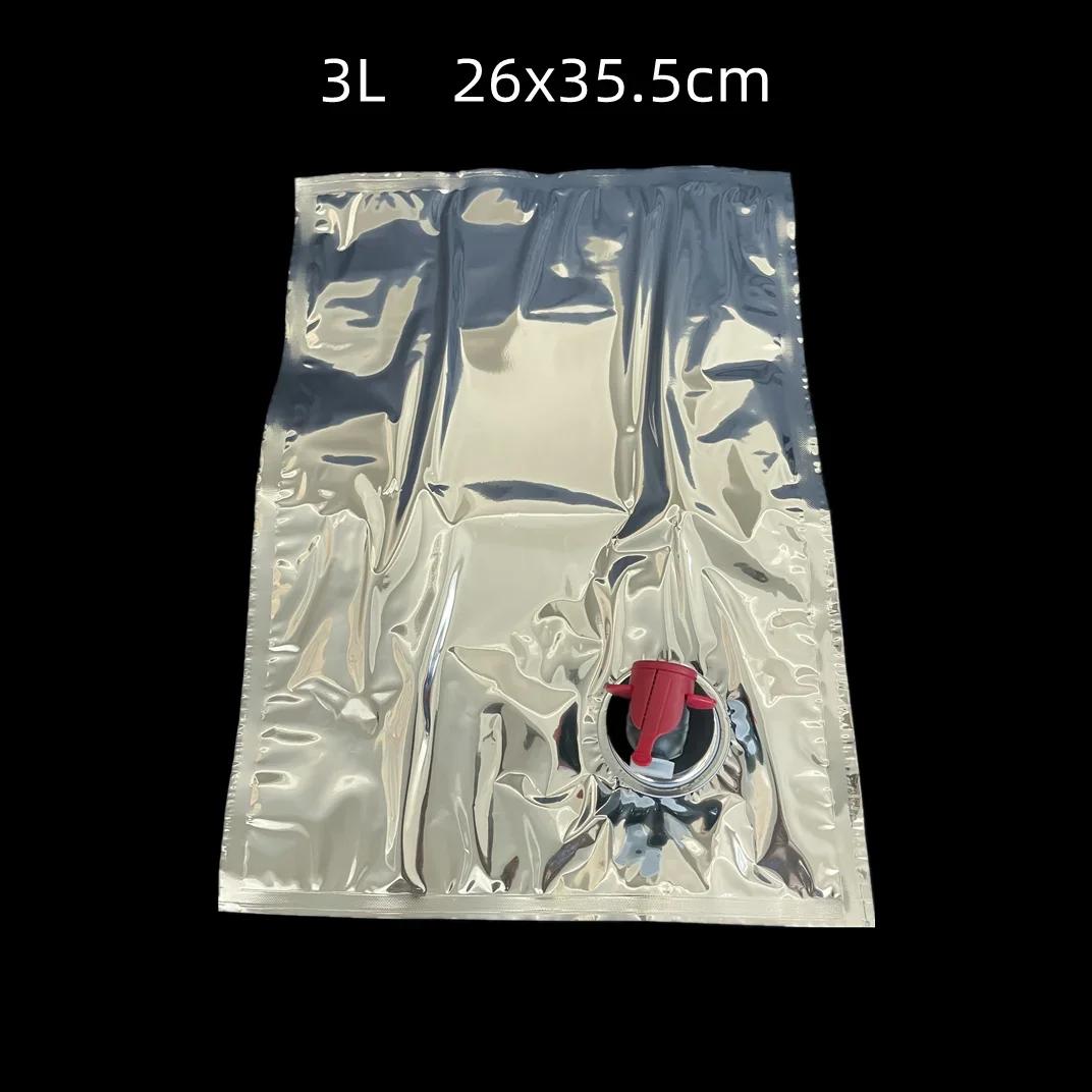 

10pcs Red Wine Bag Aluminum Foil Large 3/5/10L with Valve Water Liquid Seal Storage Beer Drinks Business Transport Packaging Bag