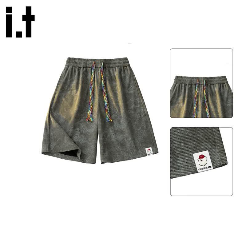 CHOCOOLATEit Men s Tie-Dye Loose Fit Wide-Leg Summer Shorts S