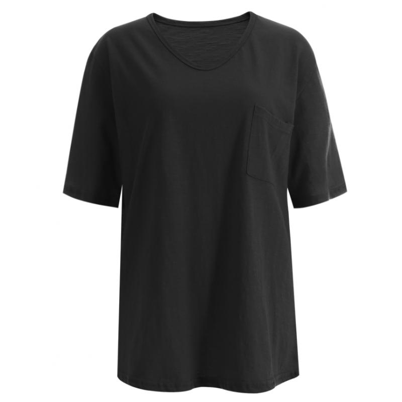 Shop Women PockeT V Neck oVersized Inner ShorT sleeVe T shirT whiTe Dai Wsh 14