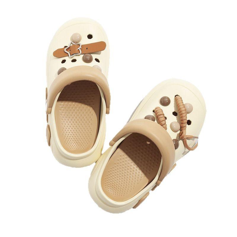 Summer Platform Hole Shoes New Beach Shoes Bathroom Slippers Outdoor Non-slip Wear-resistant Breathable Hole Shoes