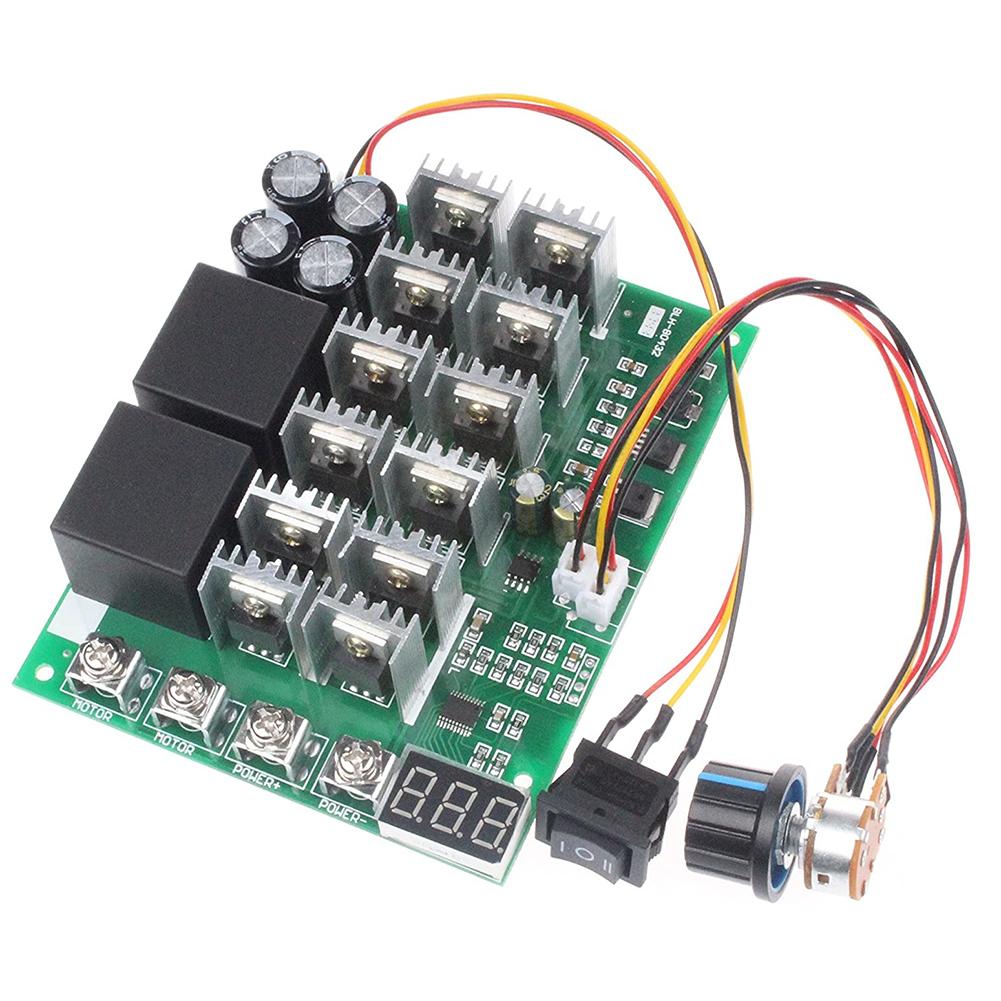 DC10V-55V DC Motor Governor Digital Display 60A DC Motor Controller 12V 24V 36V 48V with Knob Switch Electrical Equipment