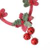 Christmas Window Decoration Non-woven Fabric Bell Wreath, Holly Berry Wreath with Mini Xmas Tree Bells, Hanging for Front Door Wall