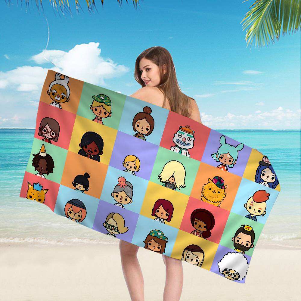 Toca Boca Toca Life World Microfiber Beach Towel Absorbent Quick dry Soft Yoga Swimming Resort Mountain Climbing Towel