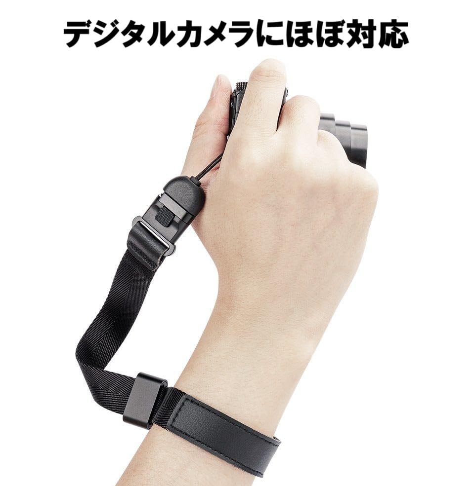 JJC Black Hand Strap Camera Strap with Magnetic Compatible with Most Digital Including and Ricoh WS-2 Buckle, Cameras, Sony, Olympus,