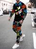 Men's Fall Winter 2026 Matching Set Stylish Crew-Neck Two-Piece Outfit Featuring Print and Trendy Streetwear Style