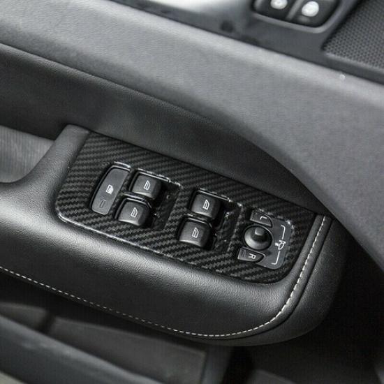 Carbon Fiber Door Winddow Lift Switch Panel Cover Trim For Volvo XC60 2018-2021