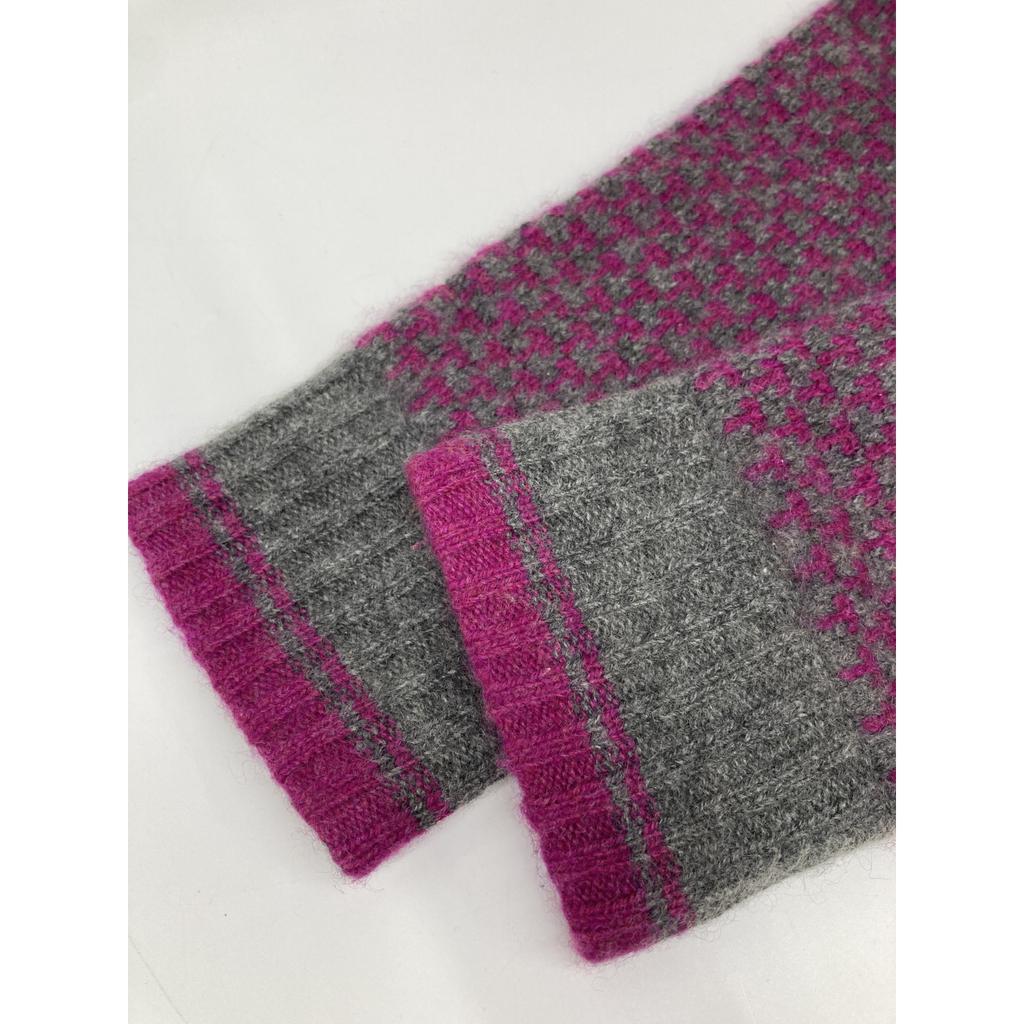 HERMES 100% cashmere knit sweater tops S purpleUsed