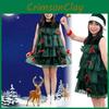 Christmas Festival Skirt Cos Clothing Cake Skirt Sleeveless Xmas Party Cosplay