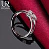 925 Sterling Silver AAA Zircon Triangle Ring Fashion Jewelry