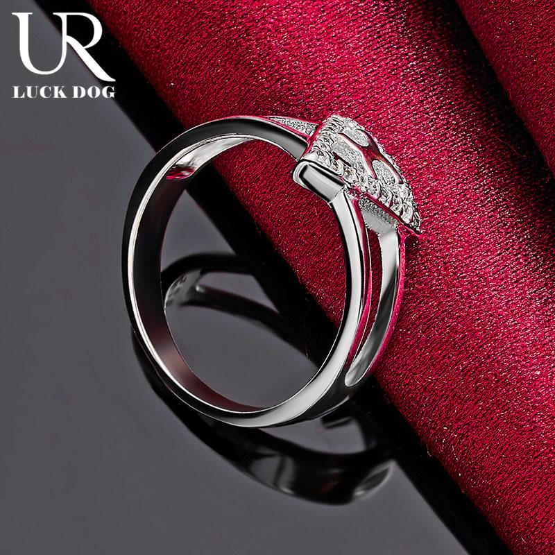 925 Sterling Silver AAA Zircon Triangle Ring Fashion Jewelry