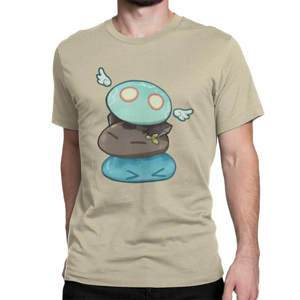 Anemo Hydro Slime Genshin Impact Slime Stack T Shirts Men S Cotton Vintage T Shirts