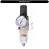 High Efficiency Air Filter & Pressure Regulator Combo 1/4 BSPT Aluminum Pneumatic Air Tool for Industrial Application