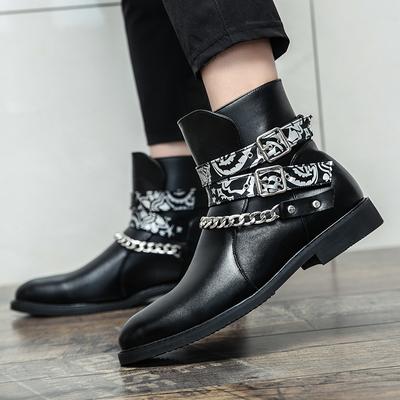 Fashion Winter Chelsea Men's Boots Fashion Designer Leather Boots Luxury Brand Motorcycle Boots British Style Trend Boots Thick Sole