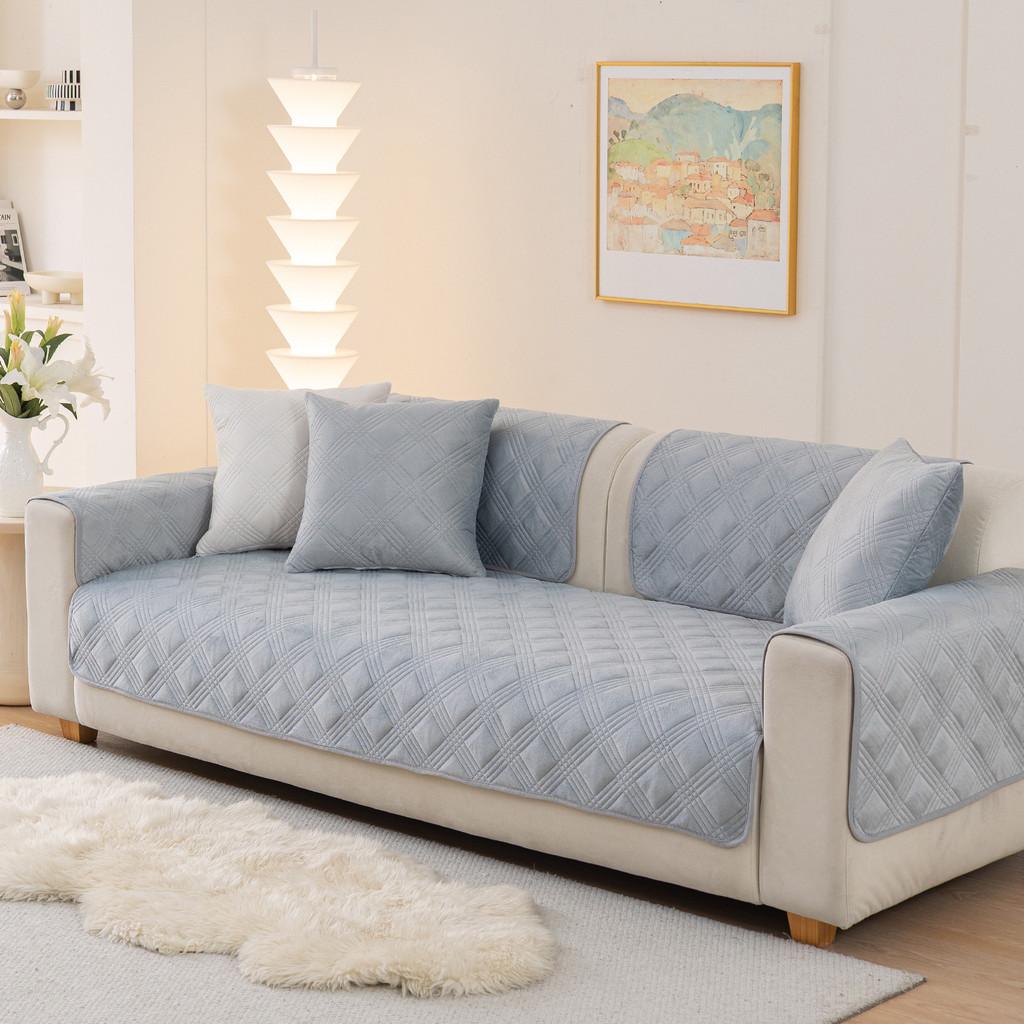 1 Stück Dicker Plüsch Sofakissen Rutschfeste Sofadecke Staubdicht Weich Maschinenwaschbar Möbelprotektor für Wohnzimmer