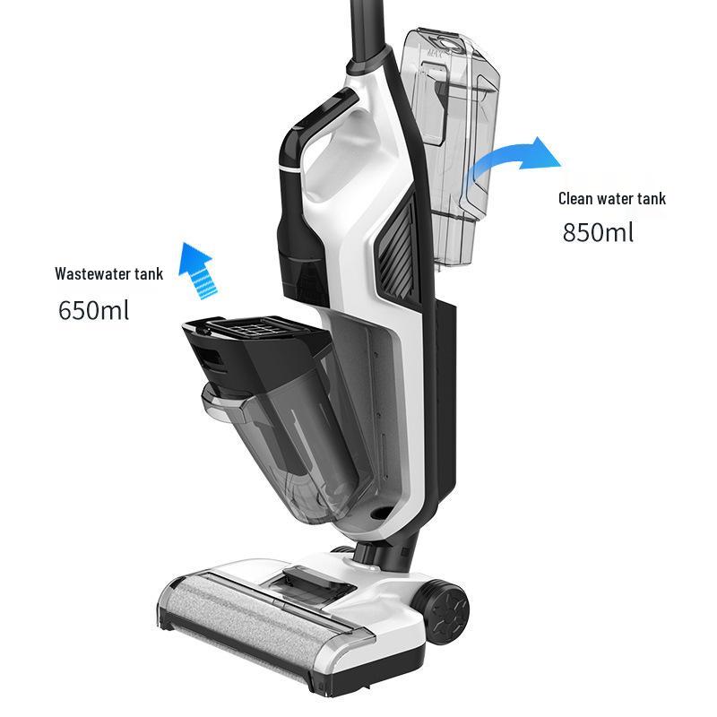 All-in-One Intelligent Wireless Floor Scrubber & Vacuum: Automatic Suction, Mopping, Drying for Wet/Dry Use