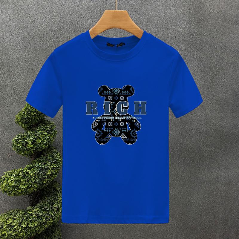 Luxury Rich Bear 100% Cotton High Quality Printing Couple Tees Summer Harajuku For Men/Women Short Sleeve T-shirt Asian Size