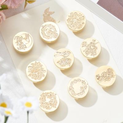 3Pcs Brass Sealing Stamp Head Wax Stamp Head Emboss Sealings Wax Scrapbooking Stamp Head Wax Seal Stamp Head Replacement