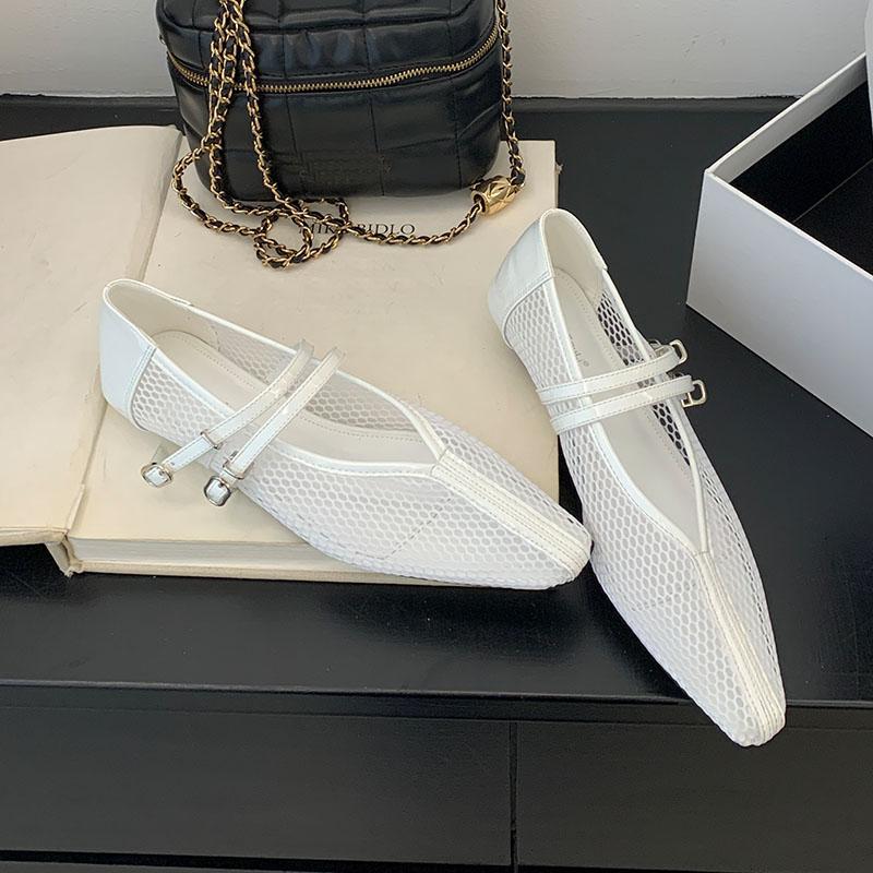 Fashion Female Buckle Strap Footwear Ladies Flats Mary Janes Lolita Shoes New In Summer Spring Fashion Mesh Women Flats With Shoes