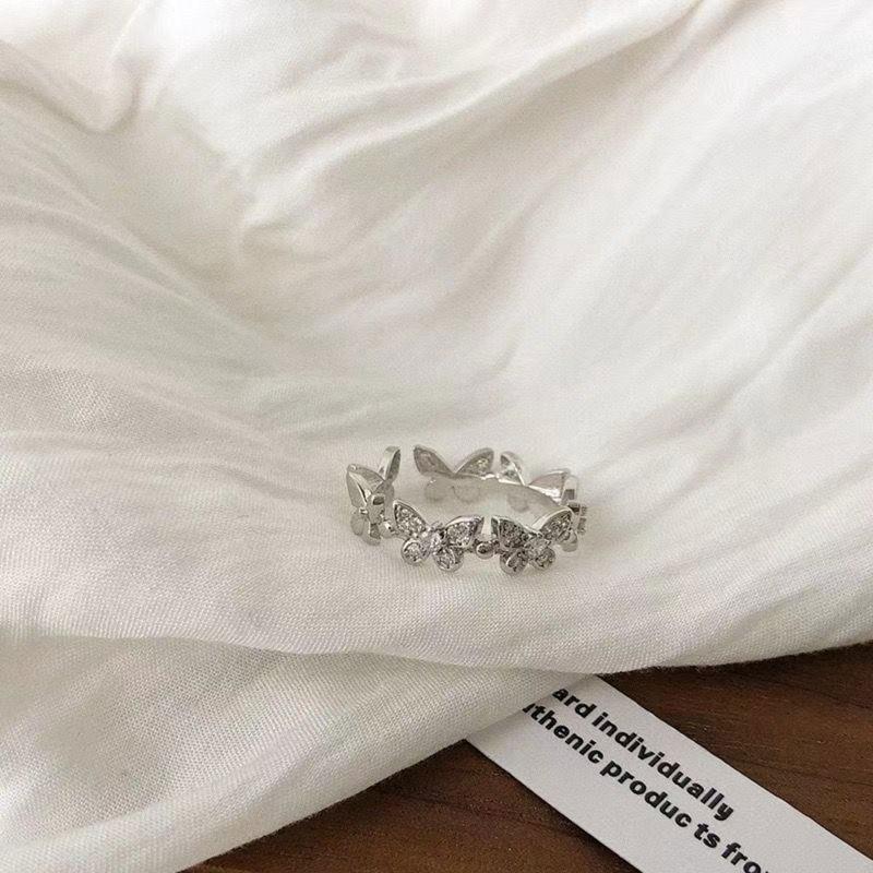 Fashion for Butterfly Rings Shiny Adjustable Finger Ring Girls Minimalist Dainty Jewelry Gift for Women Teen Girl Valent