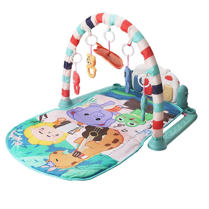 3-in-1 Kick  n for Play Piano Gym Musical for Play Mat for Baby Tummy for Time Activity Centers with Hanging Rattles Gen синий
