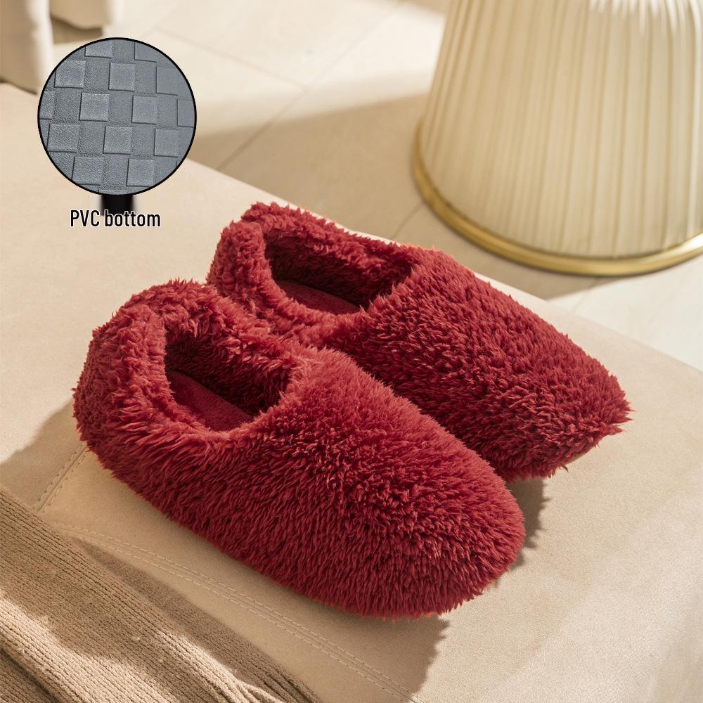 "Stilvolle Rutschfeste Indoor-Winterschuhe": Plüschige, Dicke Baumwoll-Schuhe mit Absatz für Paare"