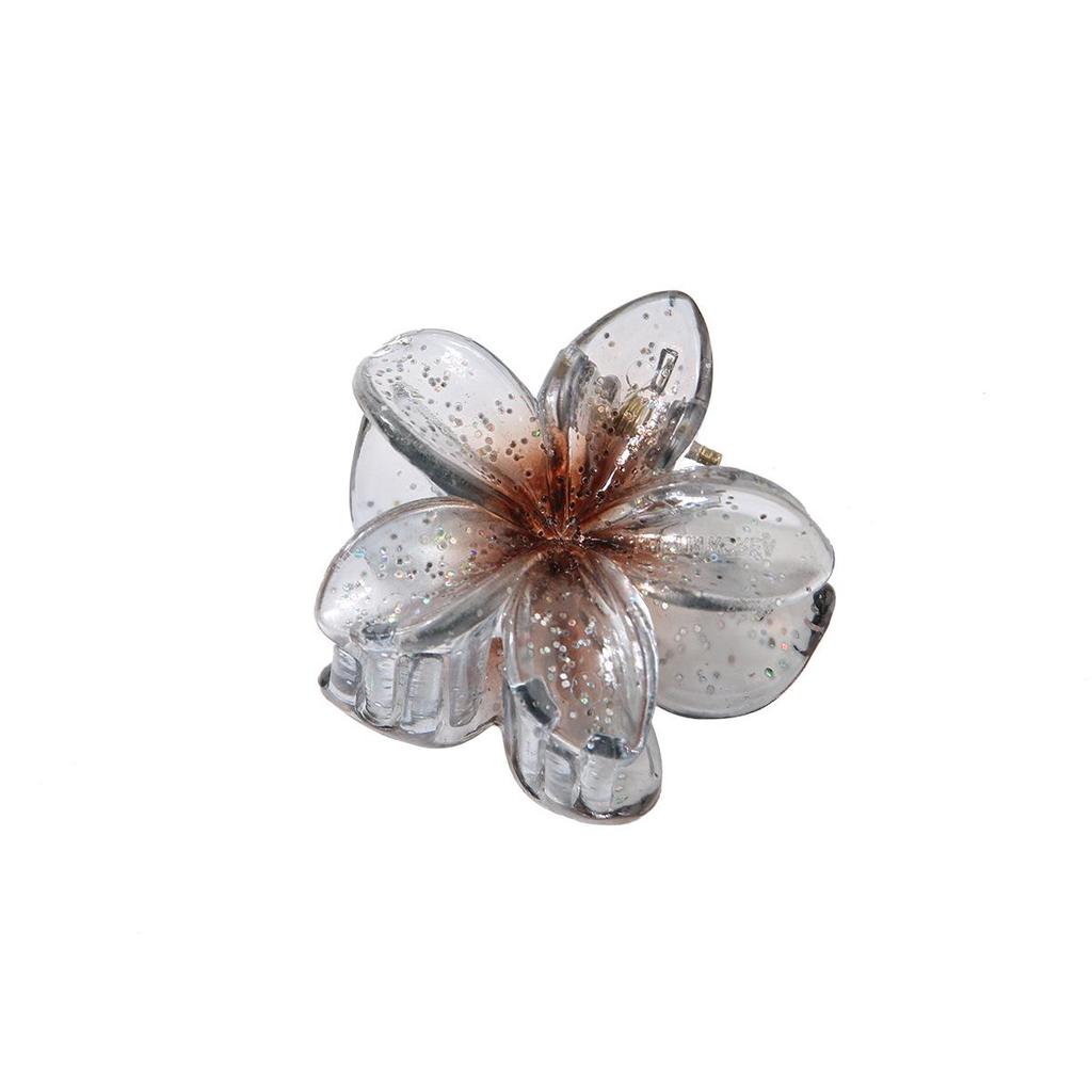 Koreanischer Stil 4CM Transparenter Glitzer Plumeria Haarspange für Damen