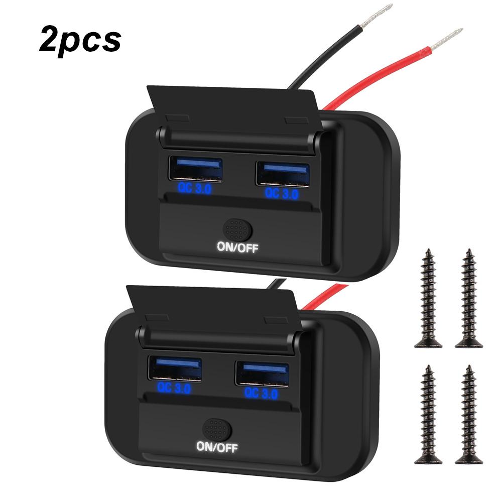 Autoladegerät Dual QC3.0 Ladegerät 12V/24V Dual USB Für Motorrad Wohnmobil LKW ATV Boot Auto Wohnmobil Steckdose Buchse Adapter