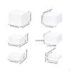 6 Pieces Food Buffet Riser Acrylic Boxes Multipurpose for Perfumes, Figures Stackable with Hollow