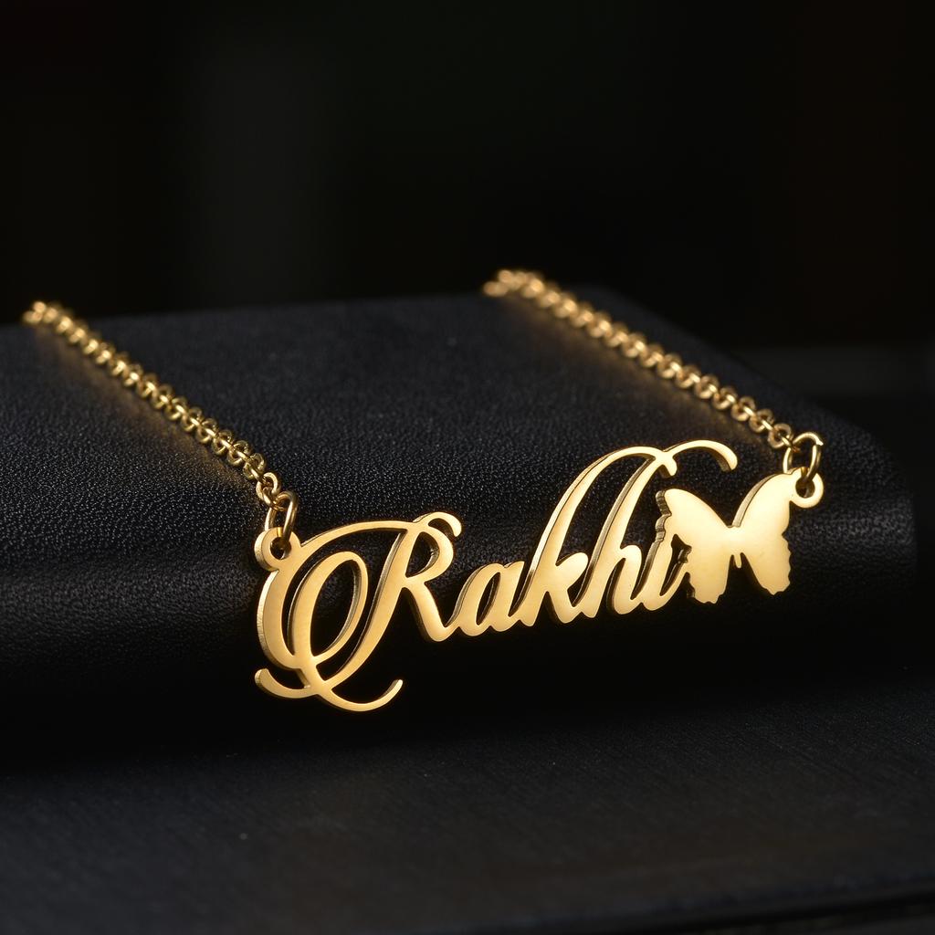 Atoztide Personalized Custom Name Necklace for Women Stainless Steel Crown Heart Pendant Blade Chain Birthday Jewelry Gift