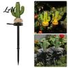 Easy Install Ground Stake Lamps Solar Cactus Garden Light Resin Pathway Waterproof Path Lights LED Light with for Yard Patio Lawn Decor Unique