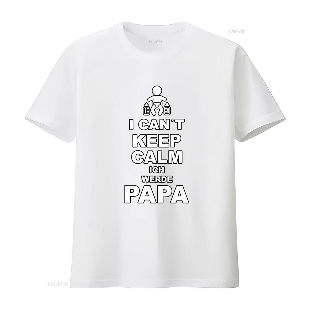 Werdender Papa T Shirt I Cant Keep Calm Ich Werde Perfect for Expectant Fathers Vintage Washed Soft Casual Homme Fashion