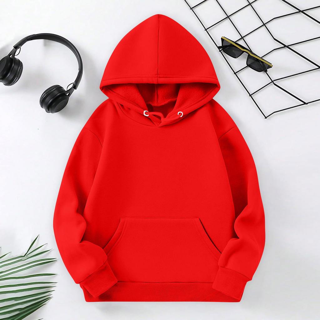 Bluzy z kapturem dla dzieci Luźna solidna bluza sportowa z kapturem Modna koszulka sportowa