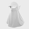 Ice Silk Sunscreen Hats Mask Women Men Summer Breathable Outdoor Sports Hat-Brim Thin Traceless Facemask Uv Protection Caps