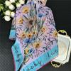 POBING Silk Cashmere Scarf Women Hand Rolled Shawls Fashion Printed Square Scarves Wraps Lady Bandana Big Hijabs Female Foulards