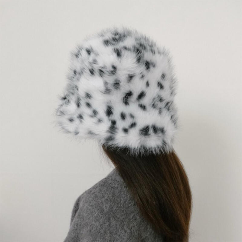 Women's Fur Trimmed Leopard Winter Hat